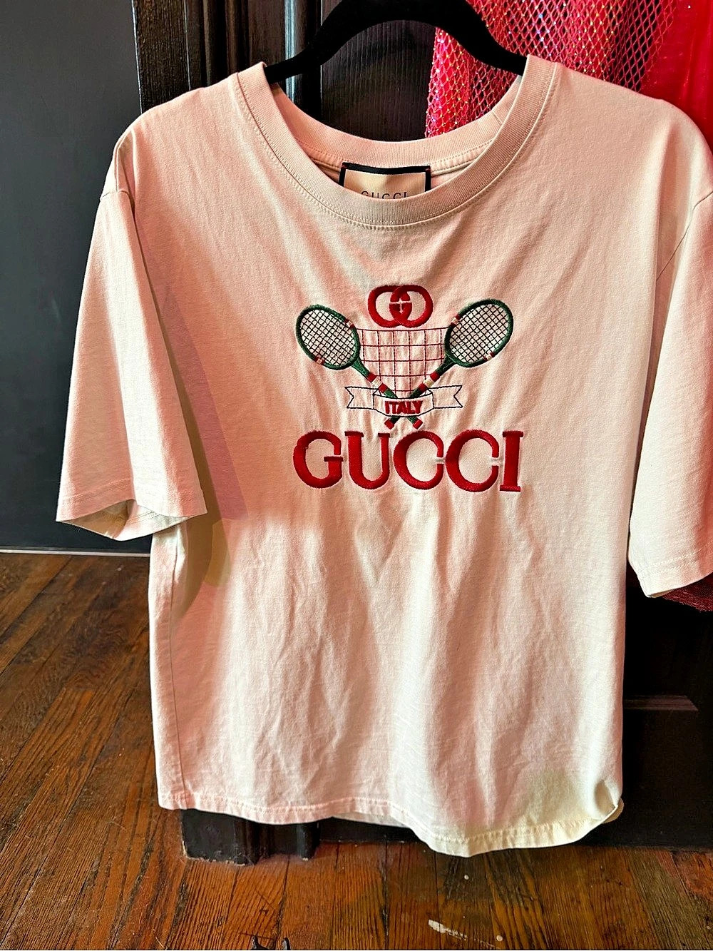 Gucci Tennis Racket Embroidered T-Shirt white
